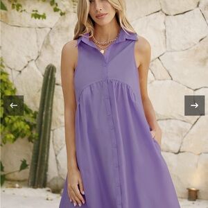 Chic Purple Sleeveless Mini Dress